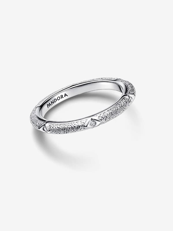 Pandora - Tekstur & Sten Ring - Sterlingsølv Circumference: 50mm