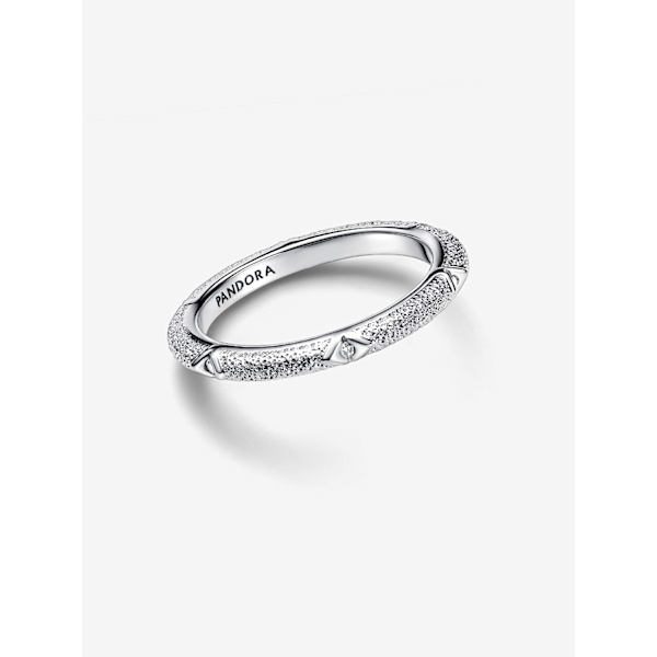 Pandora - Textur & Stenar Ring - Sterlingsilver Circumference: 54mm