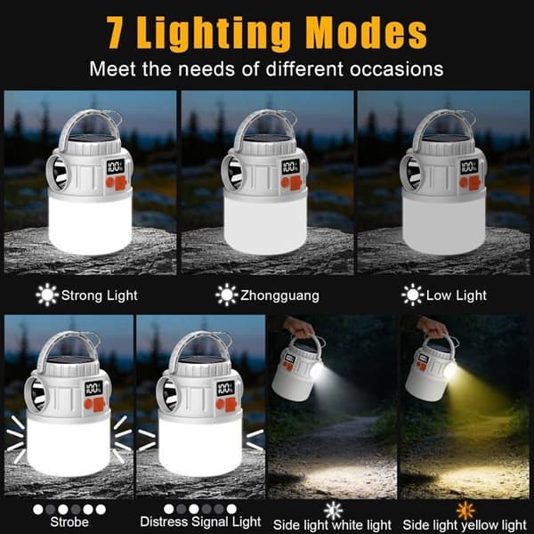 Solar Campinglanterne, Genopladelig Solar Campinglampe til Udendørs Belysning
