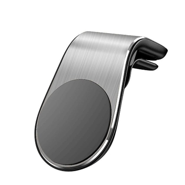 Universaali magneettinen auton puhelinteline L-muotoinen ilmanvaihtoaukko pidiketeline autolle magneetti GPS matkapuhelinteline auton lisävarusteet| | Silvery