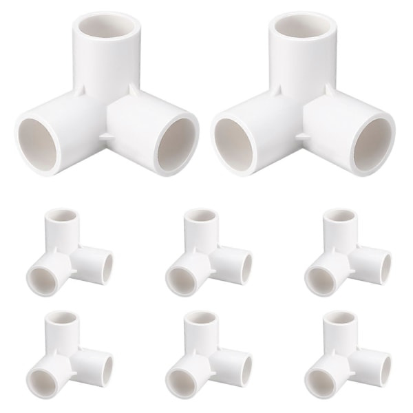 stk PVC Rørforbindelse 3-vejs Bøjningsfittings til PVC Møbelrørfittings Drivhusramme Teltforbindelse