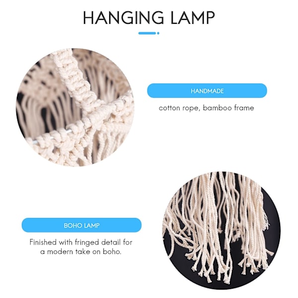 Boho-tyyliin sopiva käsintehty makramee-seinävaate, kattokruunu, boheemi sisustus, viehättävä macrame-seinävaate, luova kodin bunkkeri, kodinsisustuslamppu