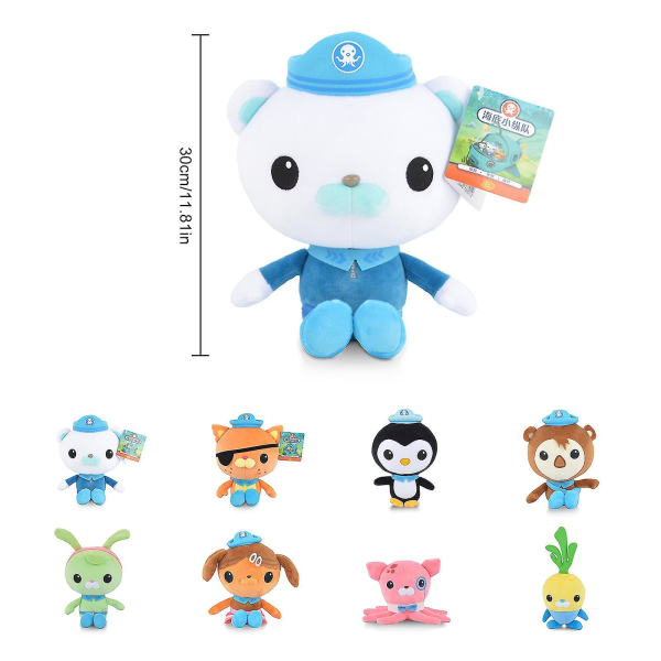 Octonauts Havsdjur Plyschdjur Barnacles Kwazii Peso Gosedjur, presenter För Fans Barnleksak-11,8 tum Kb Blue