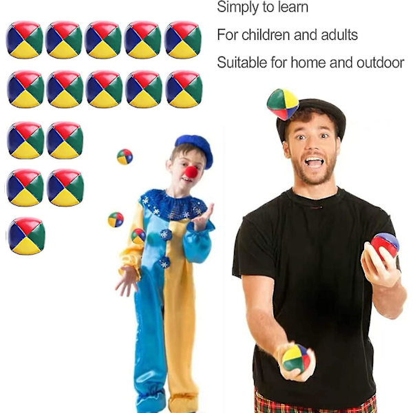 15 st mjuka jongleringsbollar set, barn boll kastboll spel cirkus clown