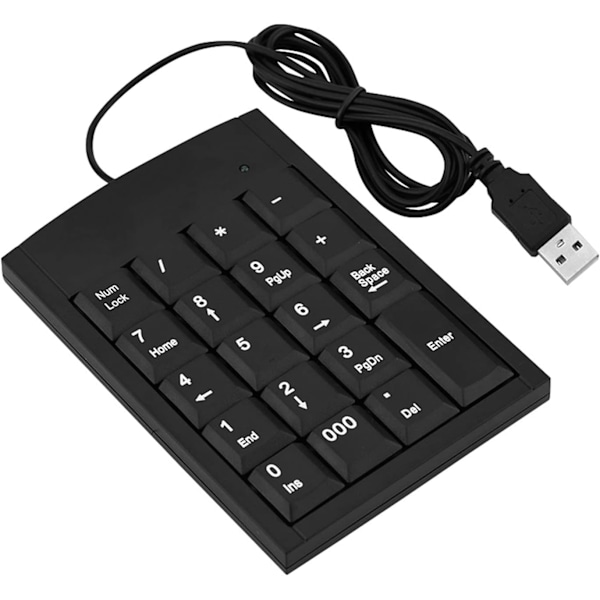 USB numeriskt tangentbord, bärbar mini nummerplatta nummerplatta numeriskt tangentbord för bärbar dator, PC-dator