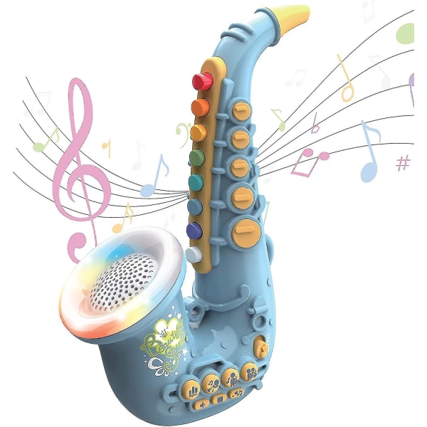 Legetøjssaxofon Pædagogisk børnesaxofon til musik Øv Interaktive musikinstrumenter til børn Musiksimulering Minisaxofon med dynamisk L_fs Blue