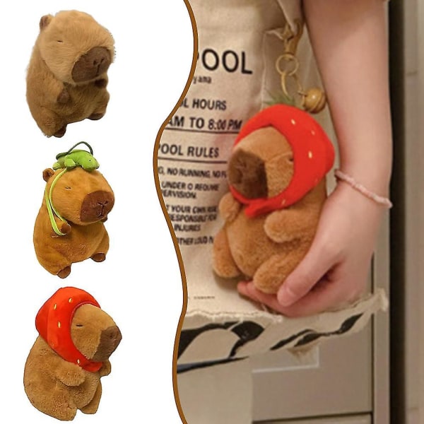Ihana pieni capybara pehmonukke kevyt superpehmeä pehmustettu lelu lapsille pojalle tytölle naisille miehille 10cm Doll and Turtle