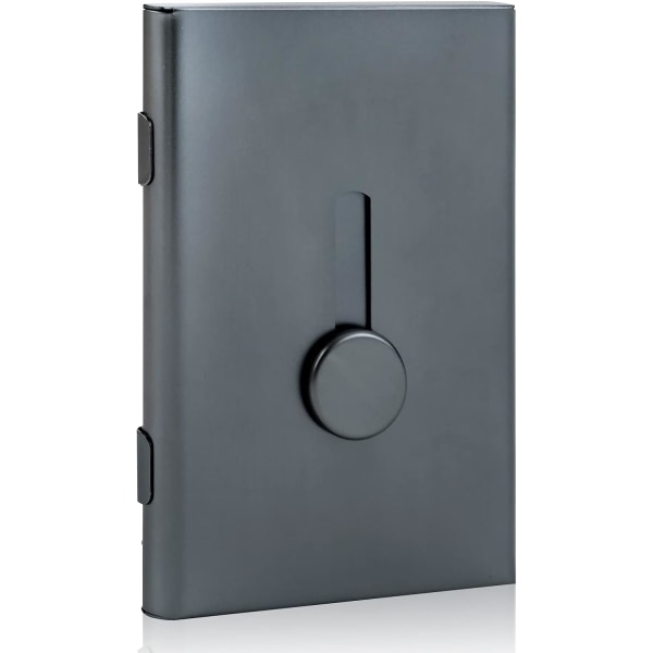 Visittkort, holder Bærbar kortbeskytterveske Aluminiumslegering slank kortlommebok Automatisk pop-up-lomme visittkortveske (grå)