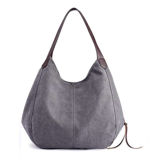 Dame Canvas Laptop Tote Bag - Grå