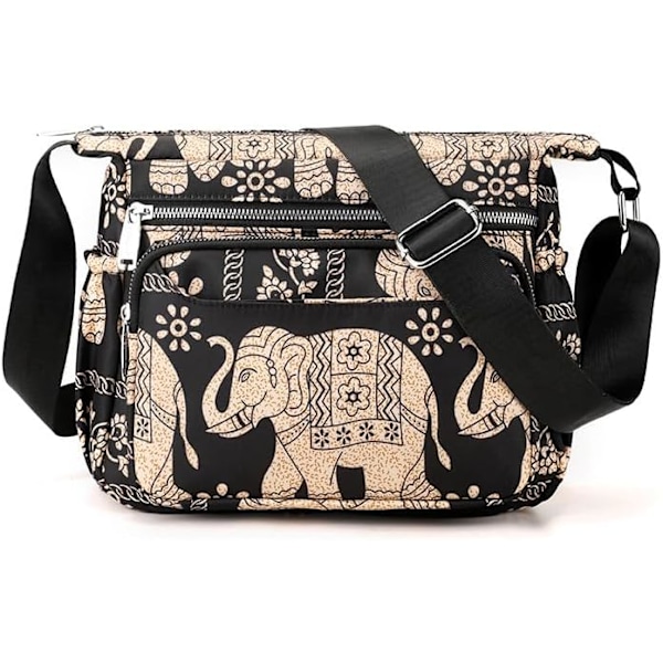 Canvas Crossbody-väskor för kvinnor, multifick-plånböcker och axelväskor, vattentät reseväska, handväska