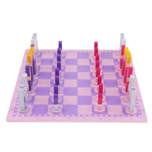 Rejseskaksæt med skakbræt Pædagogisk legetøj til børn og voksne Pink