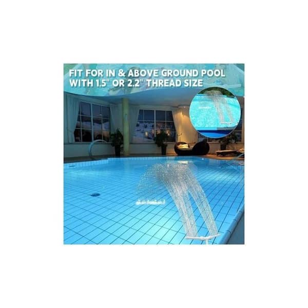 Vandfald Pool Spray Fontæne, Justerbar Hydrodynamisk Pool Belufter, Vandfald til Have - Hvid