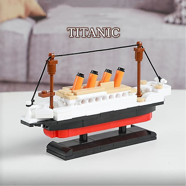 Titanic Micro Mini Byggklossar Set, Titanic Leksaksskeppsmodell Byggstenar, 3D Pusselset DIY Pedagogiska Leksaker Present till Vuxna och Barn