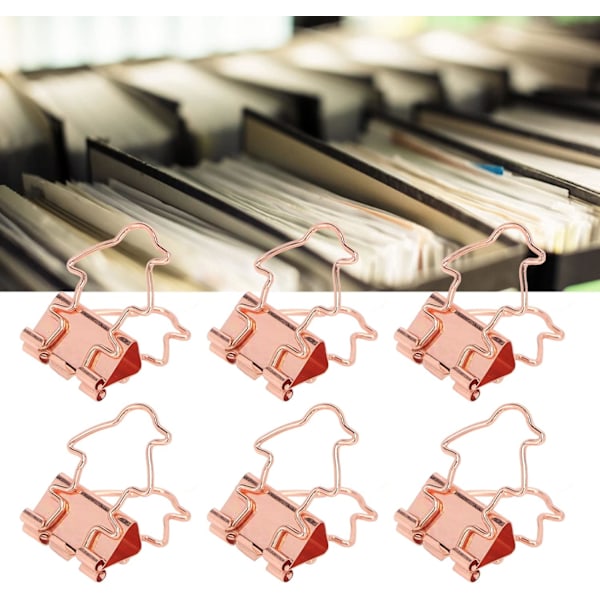Klämmor Kontor Viktiga Kontorsmaterial Lång Svans Ihålig Flerfunktionell Hemmakontor Klämmor Liten Kreativ Design Utökad Längd för Extra Fästelement 100 st Set Rose Gold