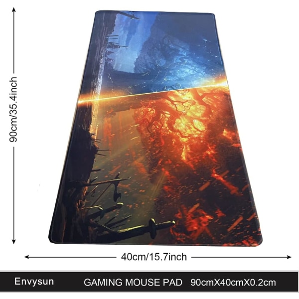 Professional Gaming Mouse Pad, Custom Design Stitched Edges Waterproof Non-Slip Rubber Base Mousepad Great for Laptop, Computer (90x40 rkmojingA14)