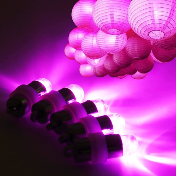 30 kpl LED-ilmapallovalot, 30 kpl Mini LED-lyhtyvalot, paristokäyttöiset mini LED-valot paperilyhdyille, DIY-malleille Halloween-joulujuhliin Pink