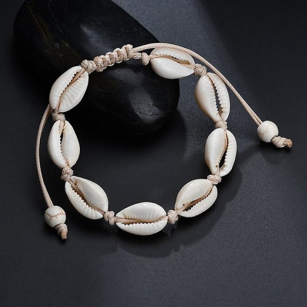 Adjustable Bracelet With White Shells - White White