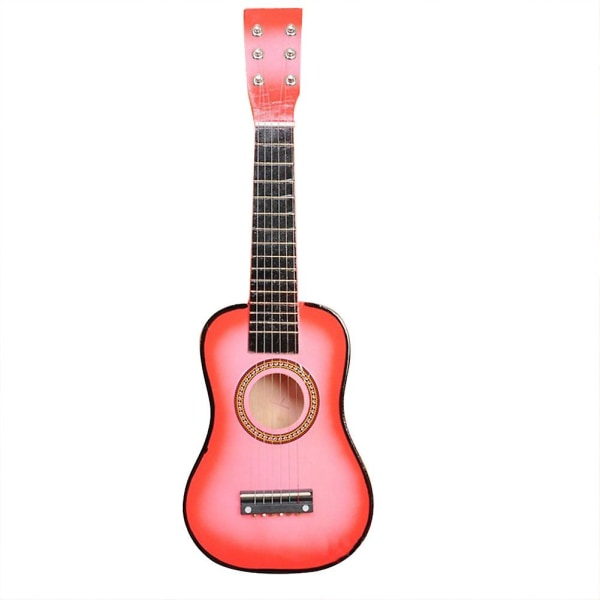 Barngitarr musikleksaker med 6 strängar Pedagogiska musikinstrument för barn Ny Pink