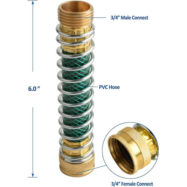 Spiralfjærbeskytter for hageslange, solid messingkobling, hagekranforlenger (hy)