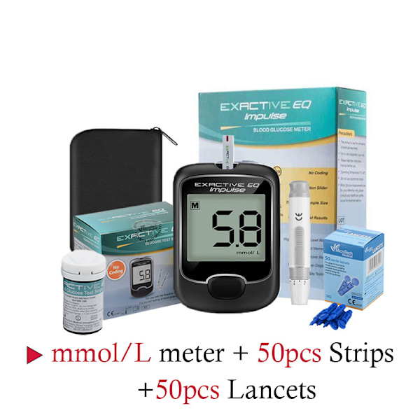 Blodsockermätare Blodglukosmätare Diabetes Testkit Med Teststickor 50 Stycken Blodglukosmätare Diabete Blodsocker Test (xiatian)