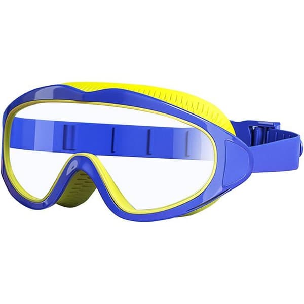 Simglasögon för barn - Simmask för pojkar och flickor i åldrarna 4-12 (blå och gul)