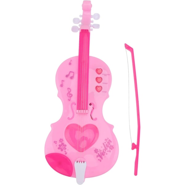 Småbarnsmusikkleker Simulering Minifiolinleketøy: Barnemusikk Opplysning Leketøy Fiolin Utdanningsleker for tidlig barndom Rosa Nybegynnermusikkleketøy