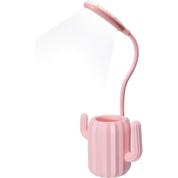 Trådløs Skrivebordslampe, LED Touch Leselampe Justerbar Lysstyrke med Pennholder Kontordekorasjon Gave - Rosa