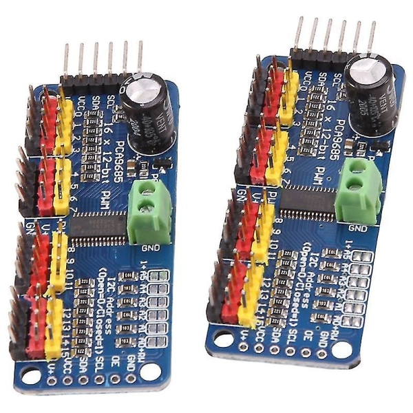 2 stk. Pca9685 16-kanals 12-bit Pwm Servo Motor Driver I2c Iic Modul Til Servo Modul Hy