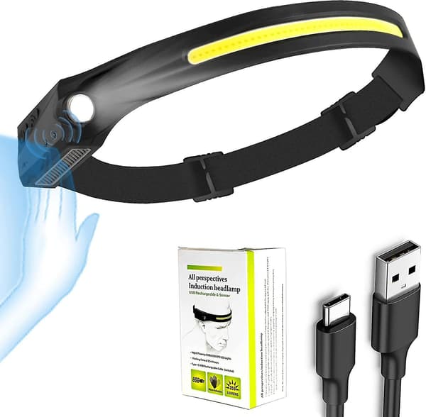 Hodelykt Led Oppladbar, Usb Hodelykt Med Smart Sensor Modus