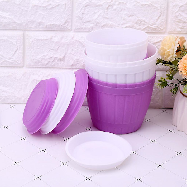 Mini farverige blomsterkrukker til have, hjem og kontor - Dekorative plastikpotter til planteskole