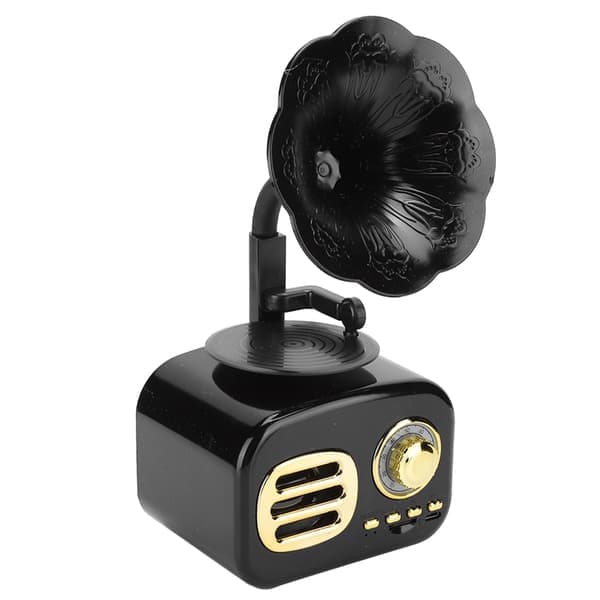 Mini Retro Bluetooth Smart Højttaler Bærbar Højttaler Musikafspiller til Stationær Computer Bærbar Sort