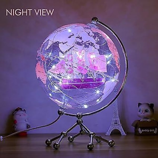 Transparent Globe Illuminated Decorative World Globe