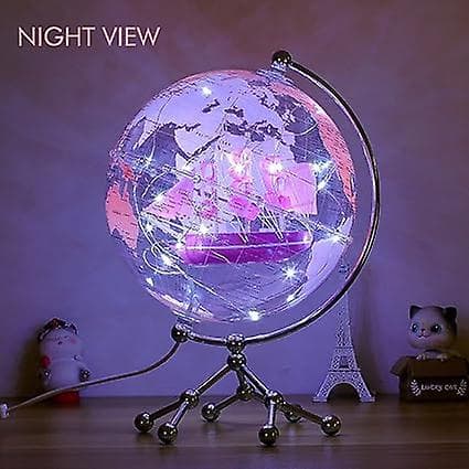 Transparent Globus Illumineret Dekorativ Verdensglobus