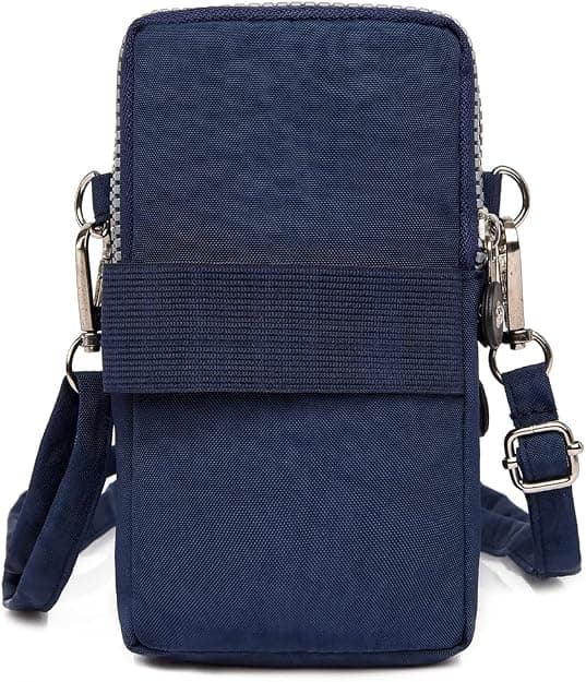 Dam flickor nylon design liten crossbody axelväska handledsväska handväskor (marinblå)
