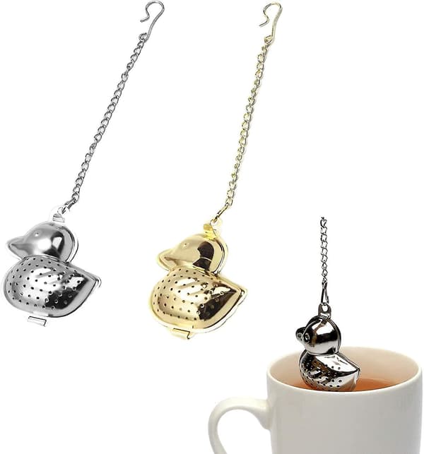 Teinfuser Te-si, Teinfuser-kugler i rustfrit stål, Te-si i rustfrit stål, 2 stk., Te-si til tekande, Sjov te-si, Tekande til krydderier
