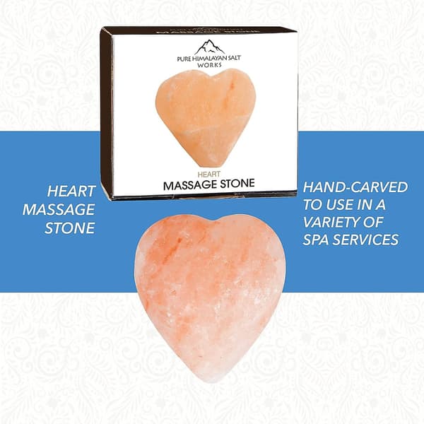 Hjertemassage sten, håndskåret sten af lyserød krystal til massage, deodorant og salt og