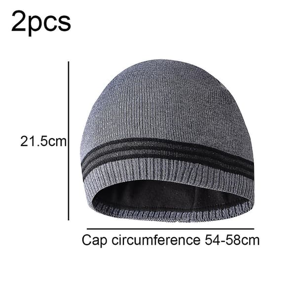 Herre Vinter Beanie Hat  Beanie Cap Varm Blød  Foret Cap Til Kvinder Sort+sort Black*medium gray