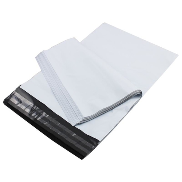 100 stk - e-handelspose 25 x 35 cm - hvit hvit 2-pakning