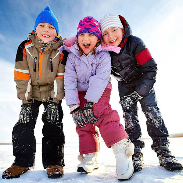 Vinter skidhandskar Vattentäta Vindtäta Snöhandskar Unisex Foder Varma handskar Red