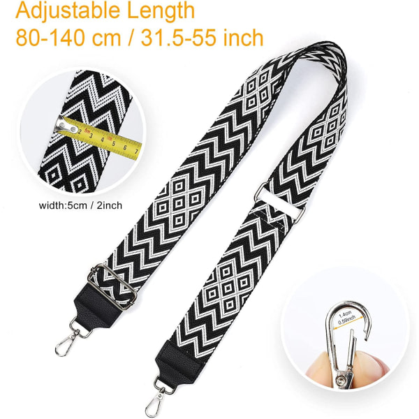 Adjustable shoulder strap for bag 5 cm wide shoulder strap, 80 - 140cm