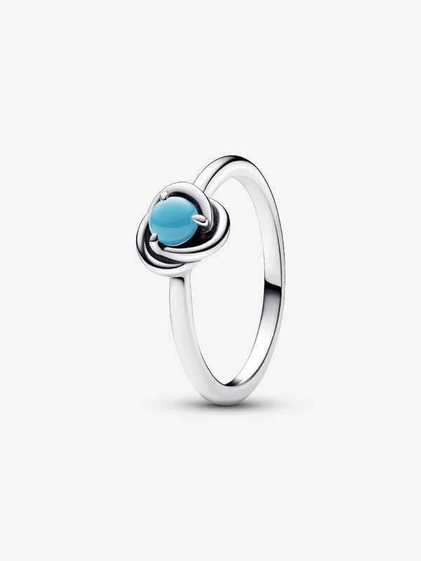 Pandora - December Turquoise Blue Eternity Circle Ring - Sterlingsilver Circumference: 56mm