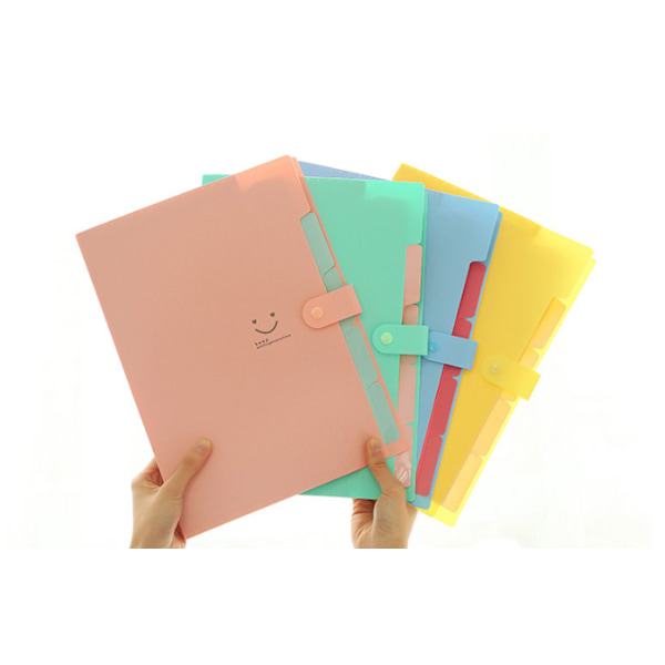 Expanderbar mapp, A4-brevpappersfickor Dragspelsdokumentväska Organizer Plånböcker Filer Mappar med spänneslås för skola kontor, 5 fickor 4pcs