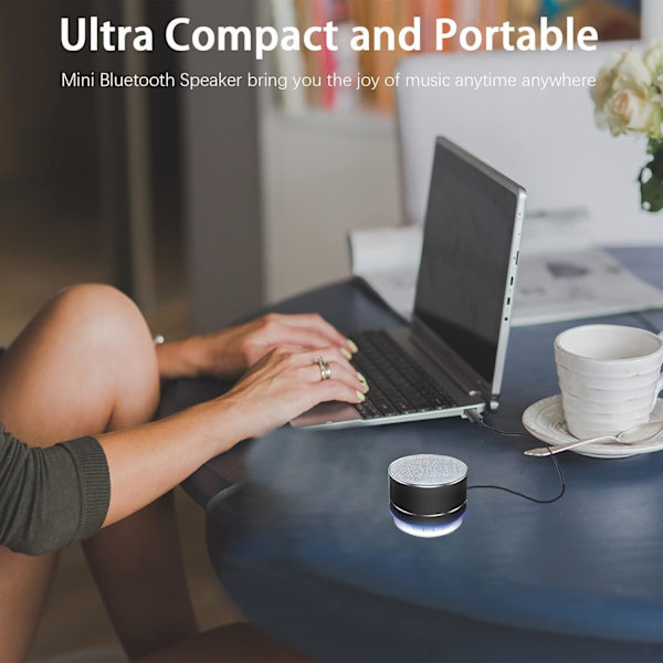 Bärbar Bluetooth-högtalare, trådlös högtalare med HD-ljudstöd TF-kort, mini bärbar högtalare för inomhus/utomhus, hem, grill, strand och resor black