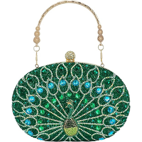 Naisten Vintage Helmi- ja Sekvenssityylinen Peacock-Clutch-Laukku Käsintehty Olkalaukku Iltapukujuhliin Hääjuhliin Promiin