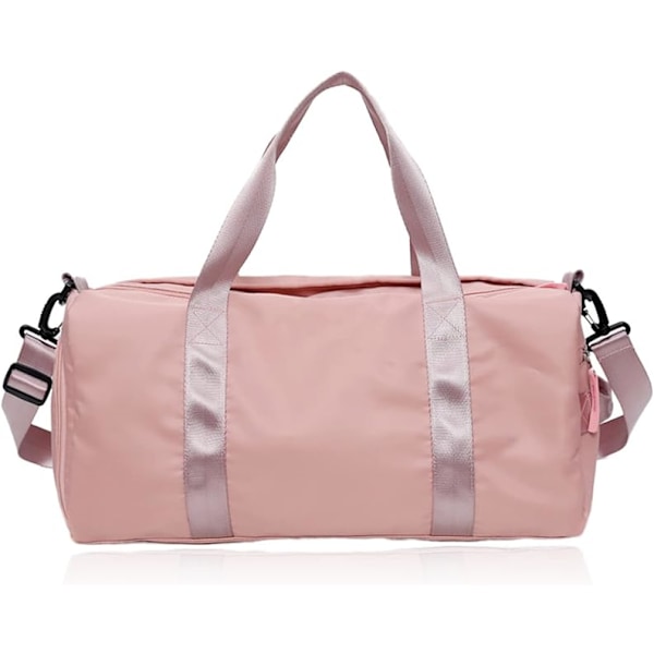 Stor Sport Gym Bag med Skofack och Våtficka, Sport Duffel Bag, Sport Gym Bag för Sport Resor Simning Yoga Vandring Camping, Rosa