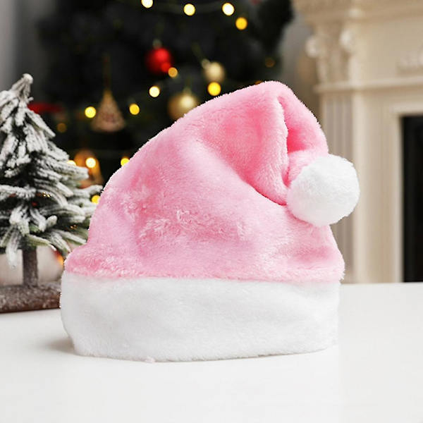 Jultomtehatt i Sammet Unisex Bekväm Kreativ Flerfärgad Vuxen & Barn Julhatt för Julhelgfest