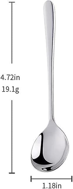 8-delad kaffeskedset, silverfärgad tesked i rostfritt stål, moccasked, dessertsked, 12 cm