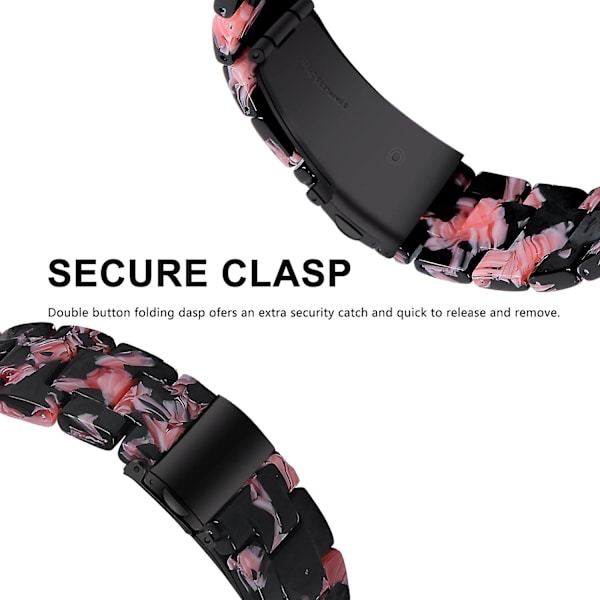 Ersättningsarmband för Garmin Vivoactive 4, 22 mm vattentätt klockarmband i harts, rosa Multicolor Style K Garmin Vivoactive 4