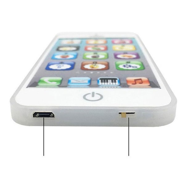 Baby Smart Touch Screen Mobiltelefon Leker Med Led Educational Toy Gift White 1 Pc