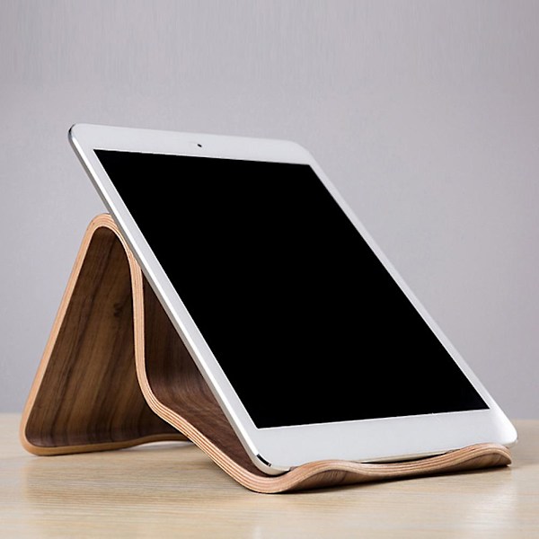 SAMDI Puinen Universaali Tablet PC Puhelin Teline iPad Samsung Tabille Walnut Wood*